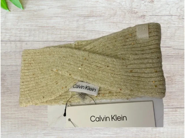 Calvin Klein Women's Soft Knit Fleece Lined Knot Headband NWT