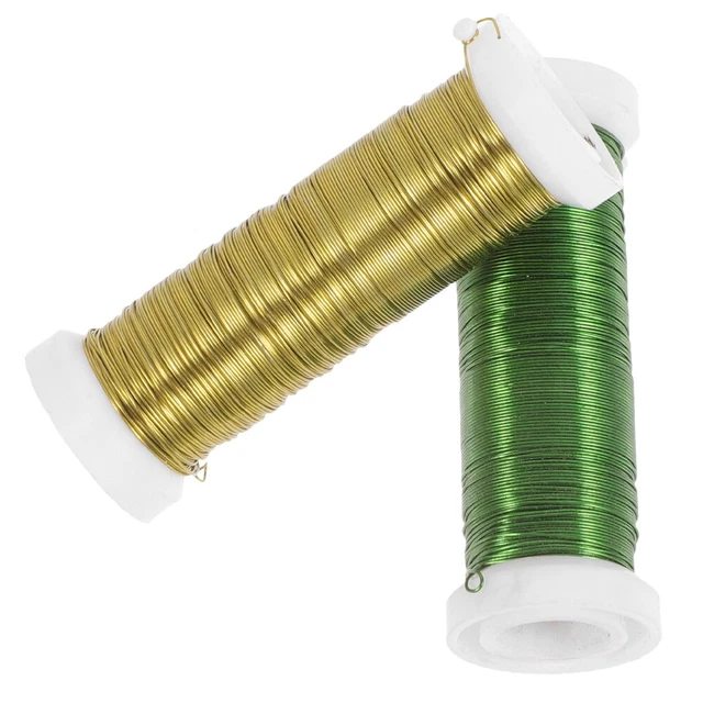 2 rollos de cables de tallo de flores falsas multifunción hágalo usted mismo cables de tallo flor de metal
