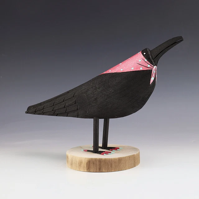 Native American Navajo Folk Art Crow By Orleen & Ray Lansing