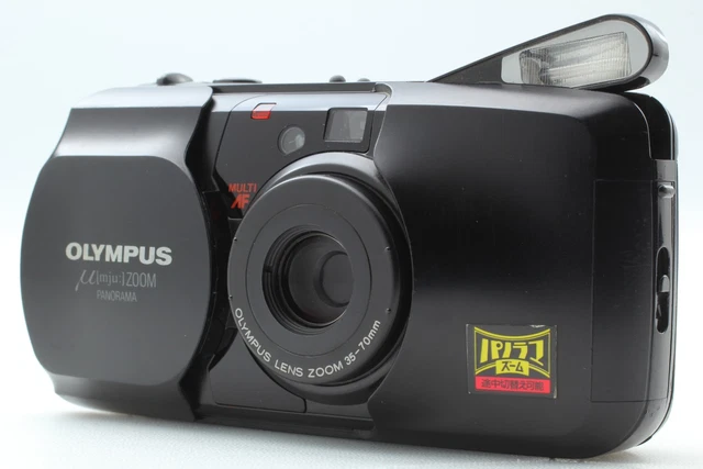 NEAR MINT] OLYMPUS μ Mju Zoom Panorama Black 35mm Film Camera From