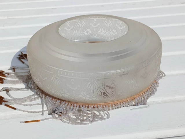 Abat-jour En Verre Dépoli Avec Pampilles - Vintage, Générique