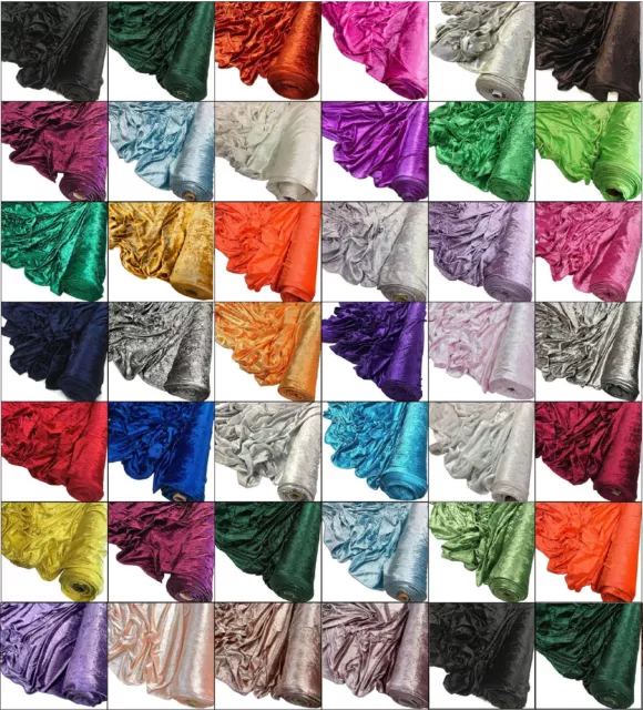 Premium CRUSHED VELVET FABRIC Craft Stretch Velour Material 150cm Extra Wide