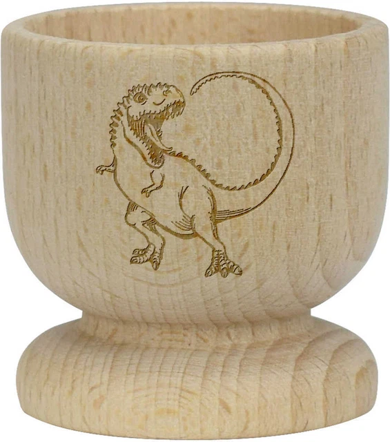 "Taza de huevo de madera ""Dinosaurio de dibujos animados T-Rex"" (EC00023818)"