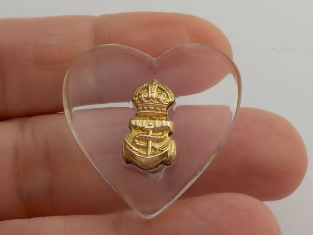 Lovely WW1 Trench Art Lucite Heart Brooch