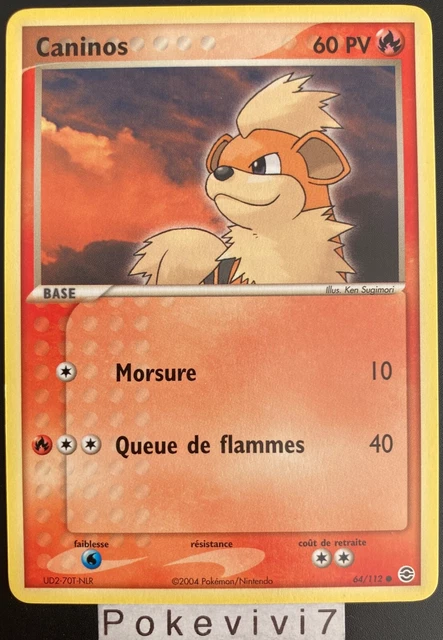Carte Pokemon CANINOS 64/112 Bloc EX Rouge Feu Vert Feuille FR NEUF