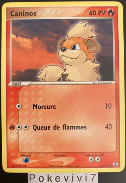 Pokemon Card CANINOS 64/112 Block EX Red Fire Green Sheet FR NEW