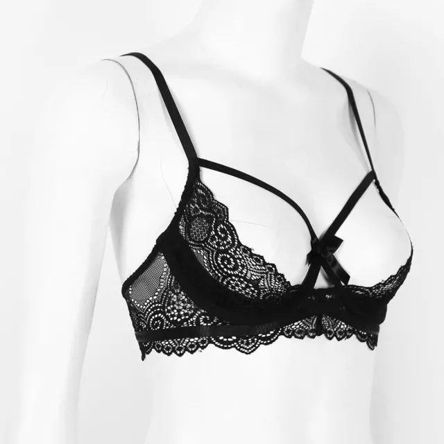 Damen Offene Brust BH Dessous Büstenhebe Reizwäsche Erotik Spitze BH Clubwear