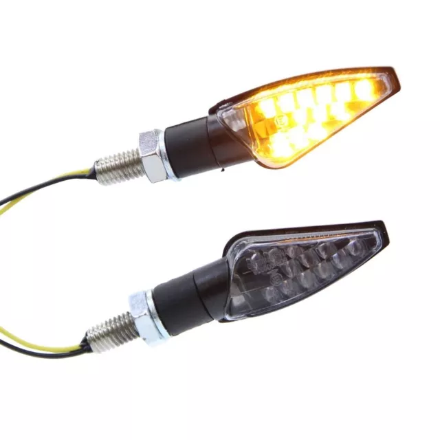 LED Mini Blinker TEO grau getönt smoke grey m. E-Nummer f. Kawasaki ER-6F 650