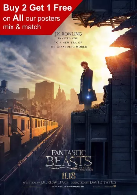 Fantastic Beasts And Where To Find Them Movie Poster Print A5 A4 A3 A2 A1