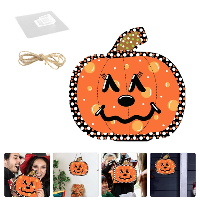 Corona Di Halloween Per Porta D'ingresso - Corona Porta D'ingresso Zucca, Ghirlanda Di Halloween | Decorazione Di Halloween, Corona Della Porta Di Halloween, Corona Del Viso Di Zucca, Co - 8