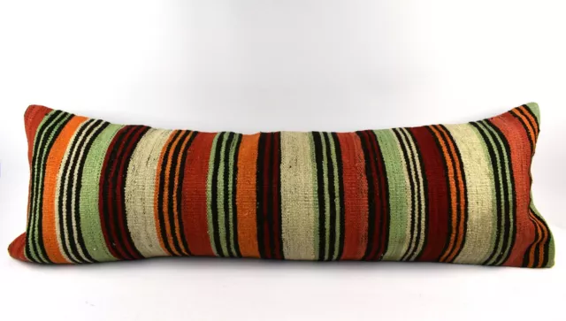 Extra Large Vintage Kilim Pillow Cover 16x48 Ethnic Boho Turkish Lumbar A3324