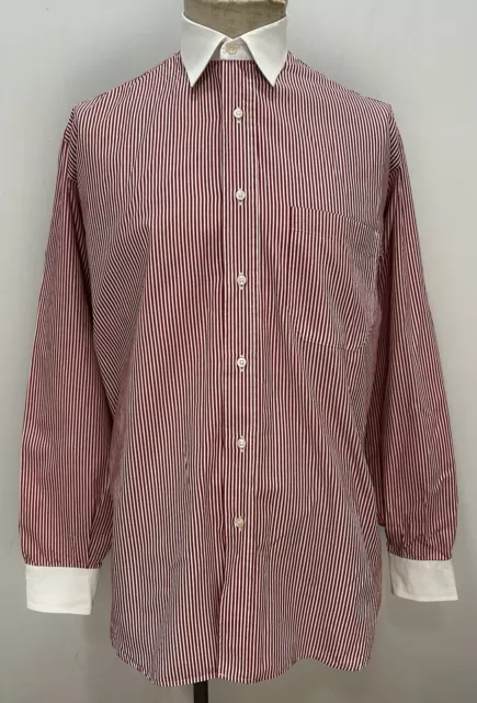 Camicia uomo Winchester colletto rosso a righe vintage stile mod francese 40-42 M/L