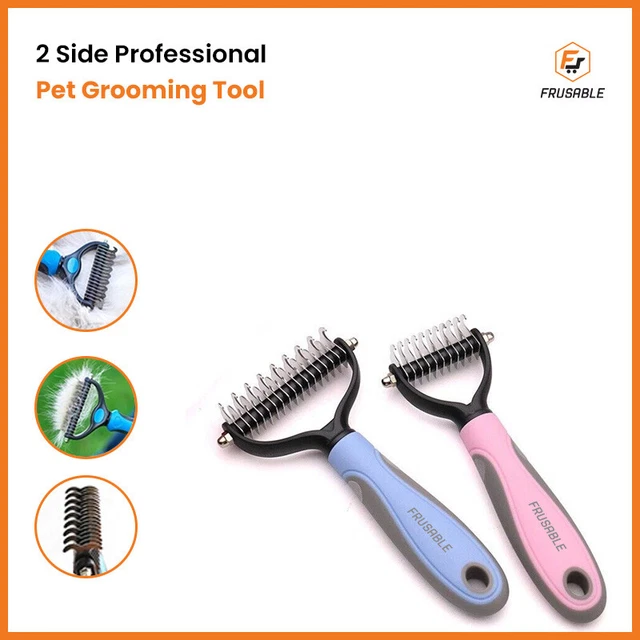 Professional Pet Grooming Tool 2 Sided Undercoat Dog Cat Shedding Comb Brush Pet