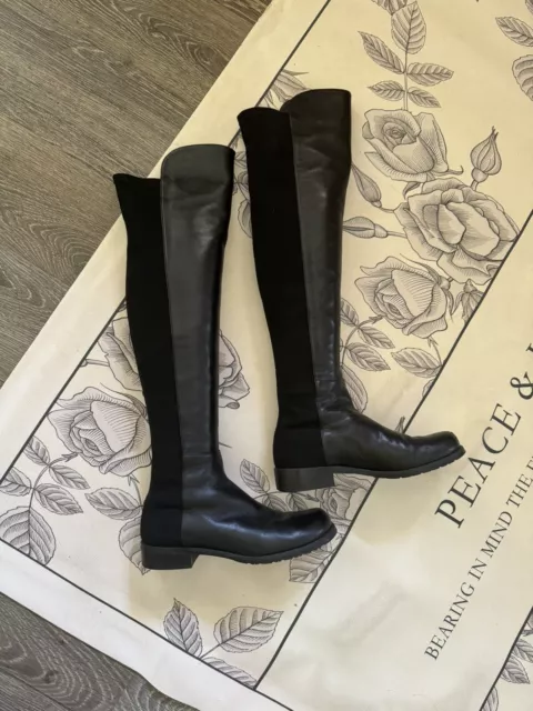 STUART WEITZMAN Boots 5050 Over The Knee NAPPA LEATHER Size 5 most classic 5050