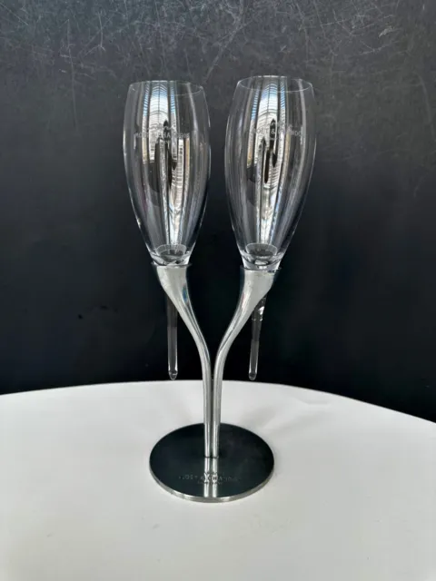Moet & Chandon Philippe Di Meo Reso Candelabra Stand 2 Pomponne Champagne Flutes