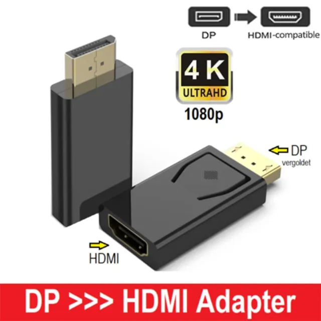compatible DP mâle vers femelle Convertisseur DisplayPort vers HDMI 4K Coupleur