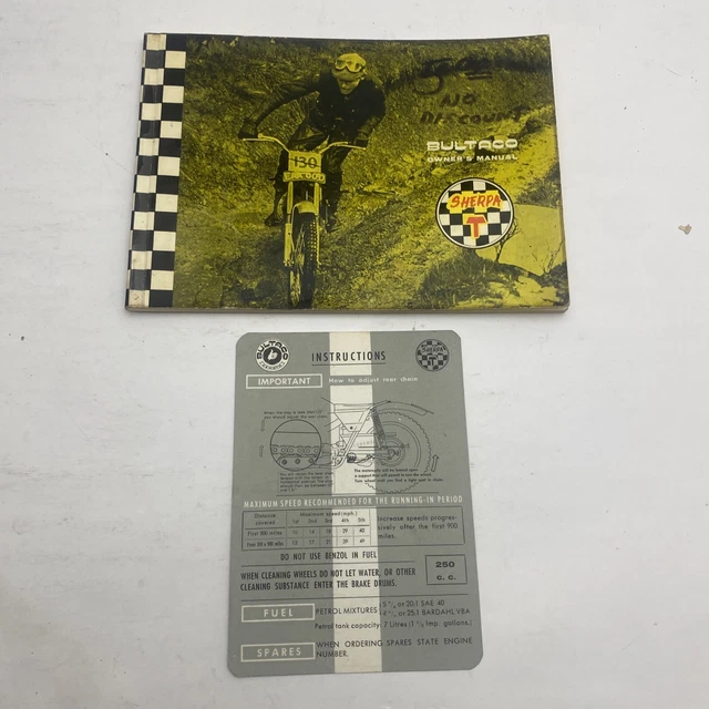 Owners Manual &Running In Instructions for 1971? Bultaco Sherpa T Published 1970