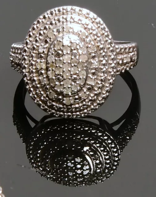 925er Silber Ring + passendes Collier Anhänger Kette besetzt eche Diamanten