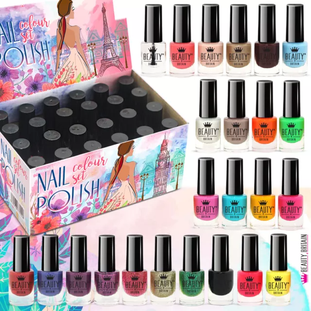 Lot de 24 Vernis à Ongles - 24 Couleurs vives et modernes Cadeau Parfait (set A)