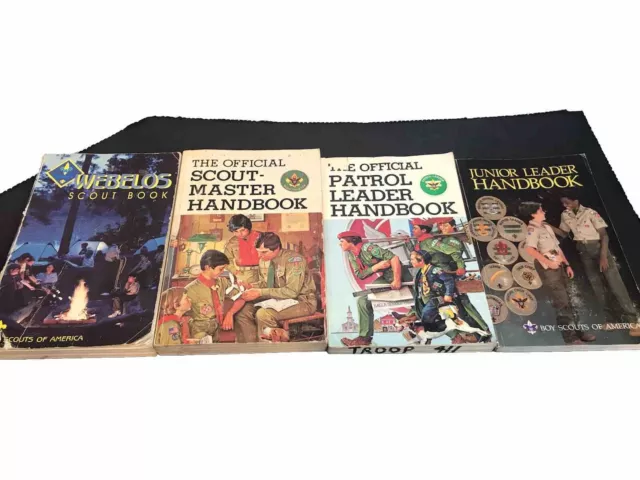 Vintage Boy Scout Book Lot 4 Books/Manuals VG - Junior Leader, Patrol Leader