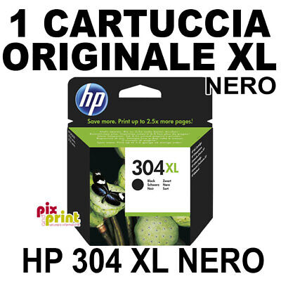 HP 304XL NERO ORIGINALE 1 CARTUCCIA XL - Deskjet 2130 2630 3270 3730 Envy 5020