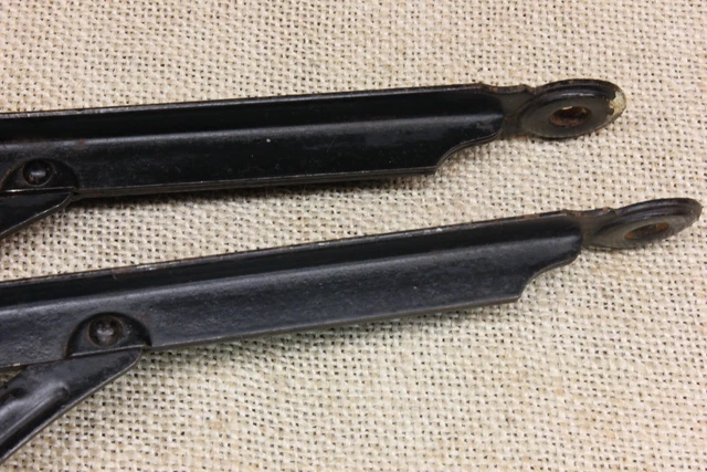 2 Old Shelf Brackets 6 X 8” Supports Rustic Rivets Industrial Age Vintage Black 6