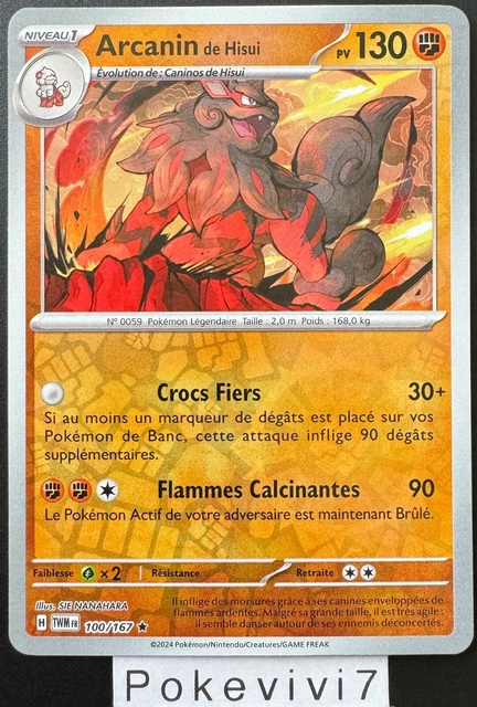 CARTE POKEMON ARCANIN 100/167 REVERSE EV6 Ecarlate et Violet 6 TWM FR ...
