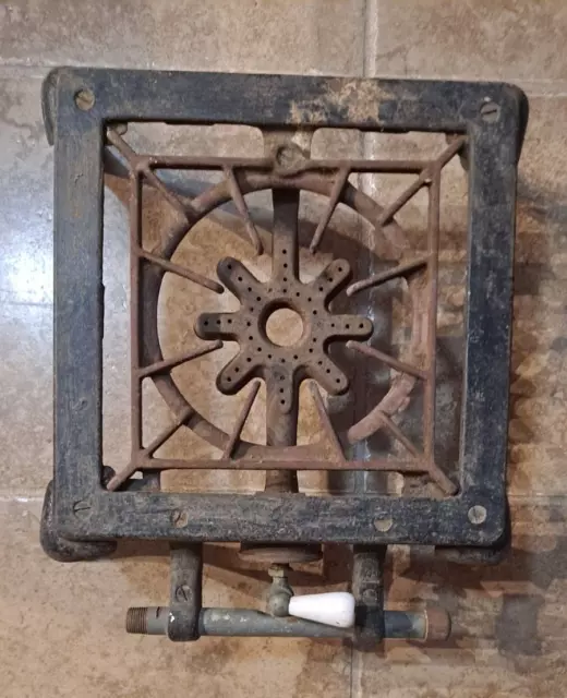 Antique PEERLESS No.102 Cast Iron 2 Burner Gas Stove Vintage