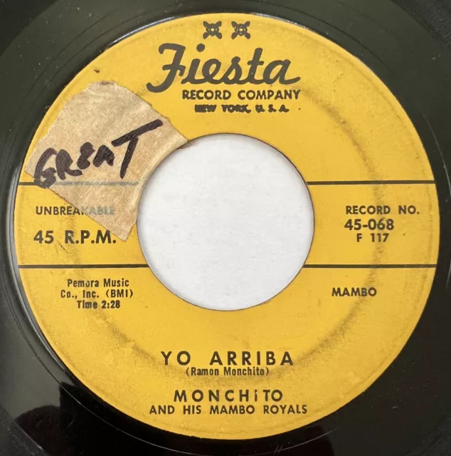Latin 45 / Monchito “Yo Arriba / Pao Pao” ~ Fiesta ~ Mambo Cha Cha ~ HEAR Latin 45 / Monchito “Yo Arriba / Pao Pao” ~ Fiesta ~ Mambo Cha Cha ~ HEAR