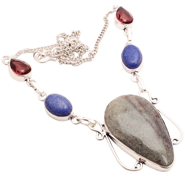 Agate à bandes, collier de bijoux en argent sterling 925 fait à la main