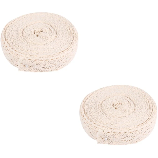 2x Cotton Lace Trim White Lace Ribbon Fringe Ribbon Trim