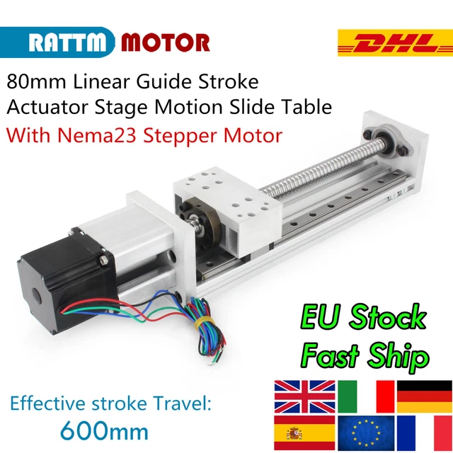 【EU】ZBX80 Ball screw linear guide Rail Effective Stroke 600mm With Stepper Motor