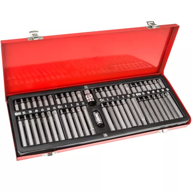 Coffret de 54 embouts vissage 12 pans 6 pans spline courts longs XZN hex torx