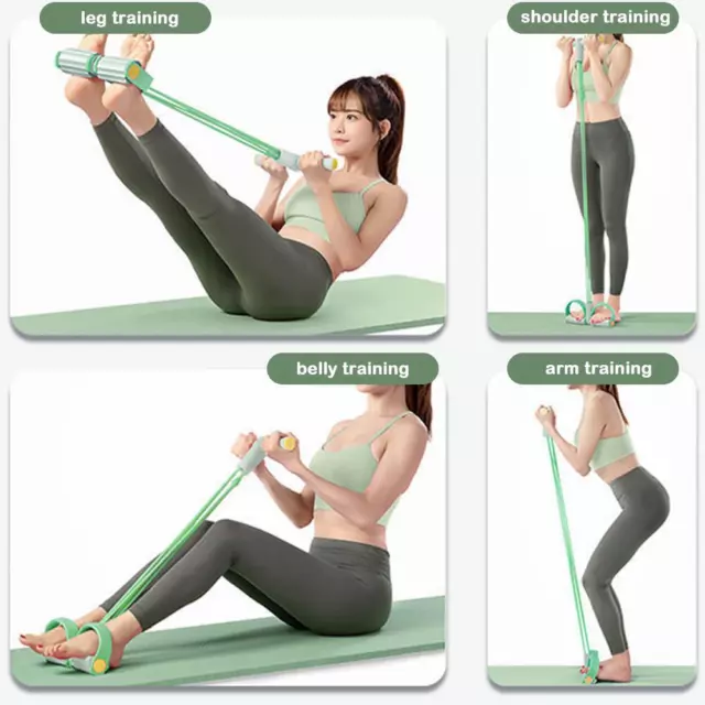 Abdominal Fitness Elastic Sit Up Pull Tension Rope Sport Exercise Equipment SALE