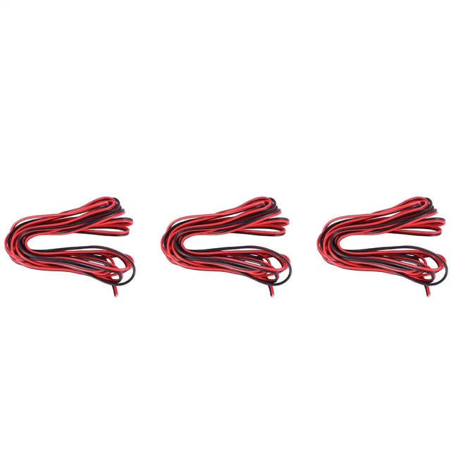 3x 20 GAUGE PRO 3 metri rosso nero zip wire awg cavo ground stranded copp h6E5