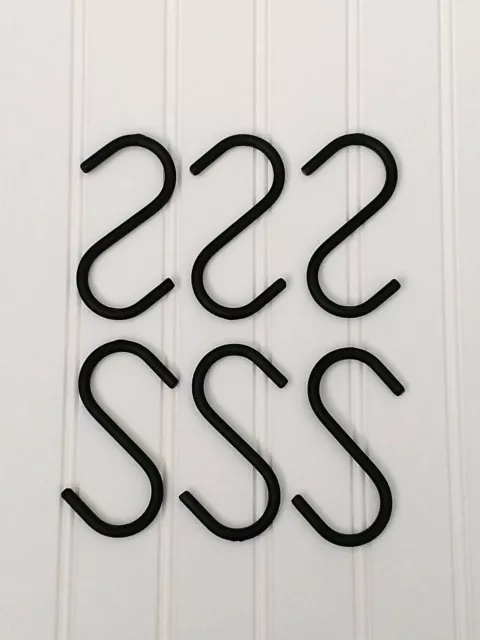 Amish crafted wrought iron Plain S hooks 4" - Set of 6 - Strong & Sturdy metal