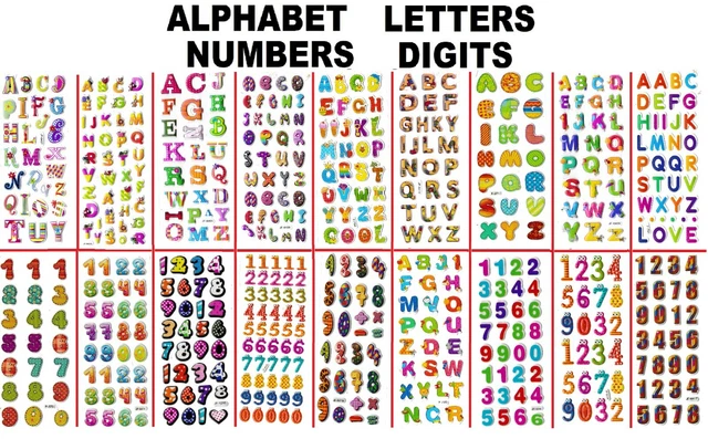 3D PUFFY STICKERS ALPHABET LETTERS NUMBERS DIGITS ABC 123 teacher ...