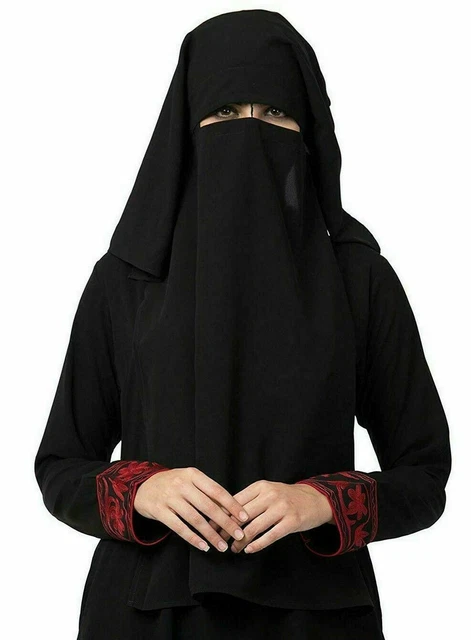 Mushkiya Taglia Unica Nero Naqaab per Ogni Abaya O Burqa per Donne E Ragazze