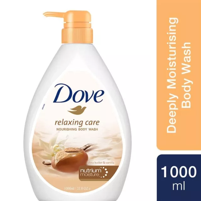 Dove Gel de baño relajante con manteca de karité y botella con dosificador... 2