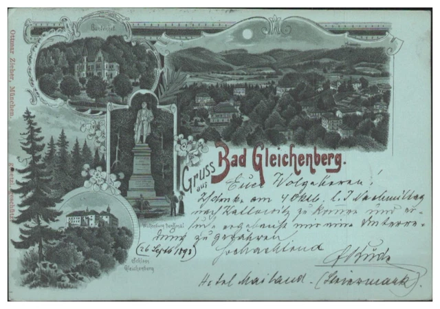 S4444/ Gruß aus Bad Gleichenberg Steiermark Litho AK 1898