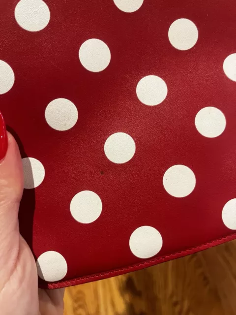 Comme Des Garçons Leather Polka Dot Red Pouch 3