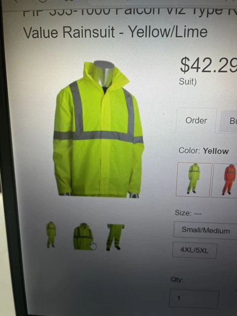 4X-5X Hi Vis Rain Suit Reflective Stripes Waterproof w/ Hood ANSI 107 Class 3 HR