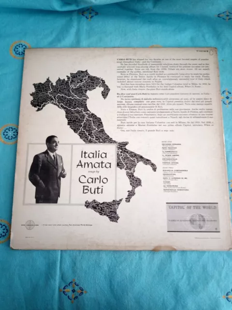 LP "Carlo Buti ‎– Italia Amata" - (Stampa USA 1958) 2
