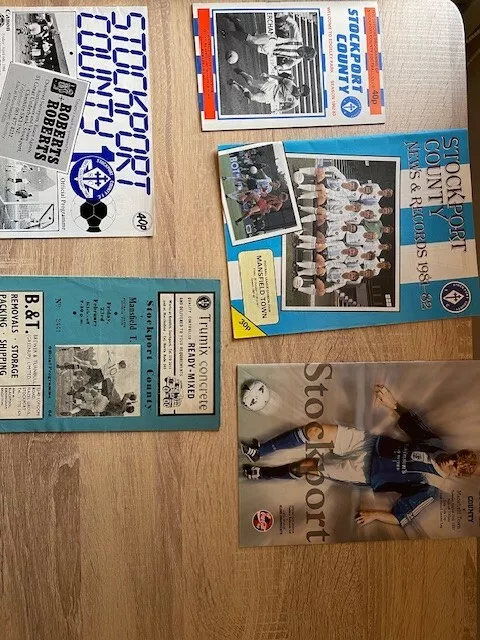 STOCKPORT COUNTY V Mansfield Town FC - Various Seasons - 5 x Programme ...