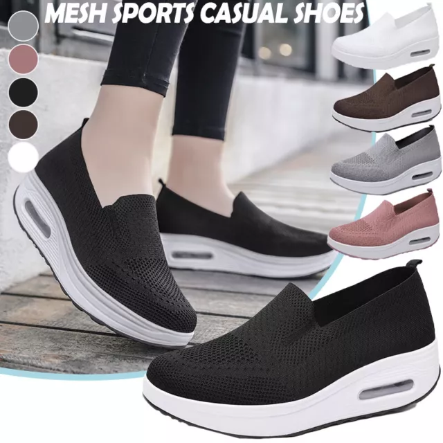 Damen Orthopädische Sneakers Kissen Plattform Diabetic Walking Schuhe Slip On