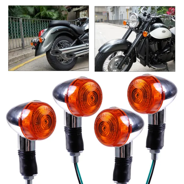 4pcs Amber Bullet Motorcycle Mini Turn Signal Indicator Light fit for Honda Mt