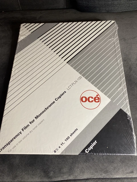Transparency Film Monochrome Copiers dry toner OCE LCT-PLN-100 BRAND NEW WRAPPER