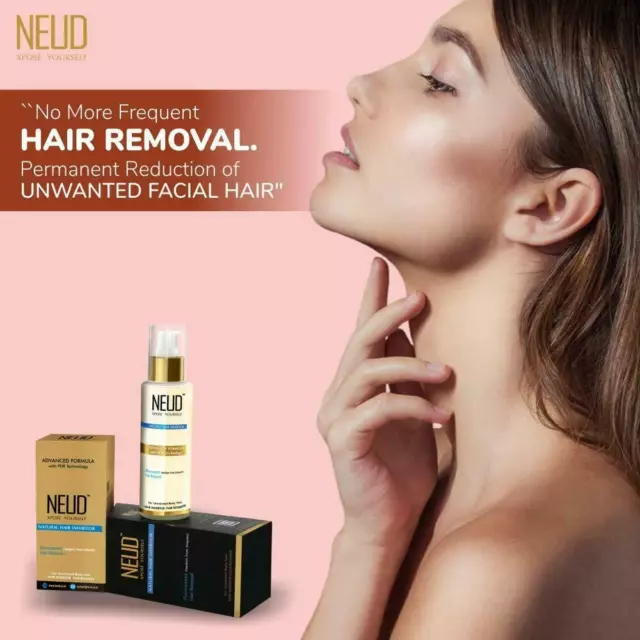 NEUD Natural Hair Inhibitor Permanent Reduction of Body, Facial Hair 80g