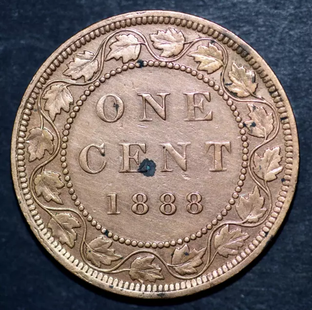 1888 Canada One Cent Victoria 25.4mm Bronze Coin, FREE SHIPPING