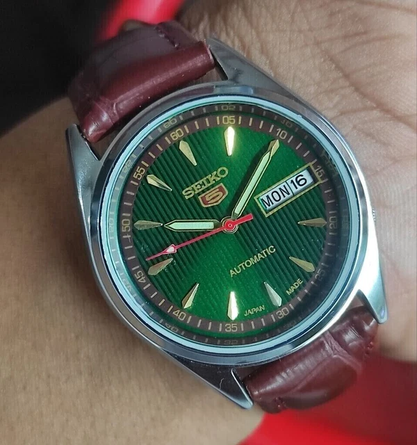 OROLOGIO VINTAGE SEIKO Two Done Quadrante Verde Da Uomo (Funziona, Impossibile Rimuovere